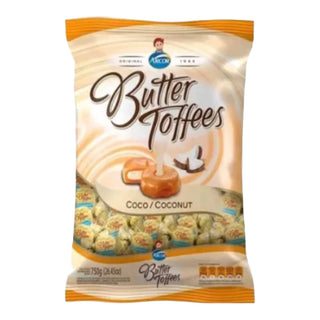 Balas Toffee Sabor Coco Arcor embalagem 100g P0517S 