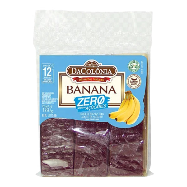 Banana zero sem adição de açúcar Da Colônia 180g (12 unidades).