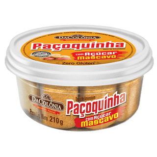 Paçoquinha Rolha com Açúcar Mascavo Da Colonia pote 210g  