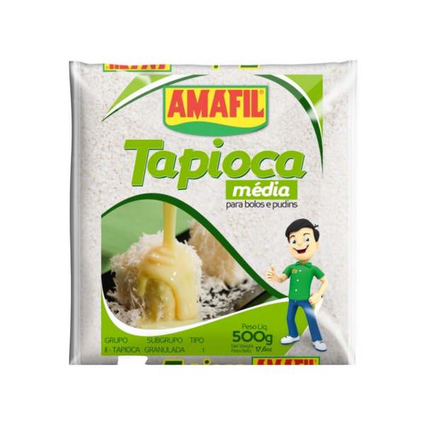 Tapioca Amafil MEDIA 500g para bolos e pudins
